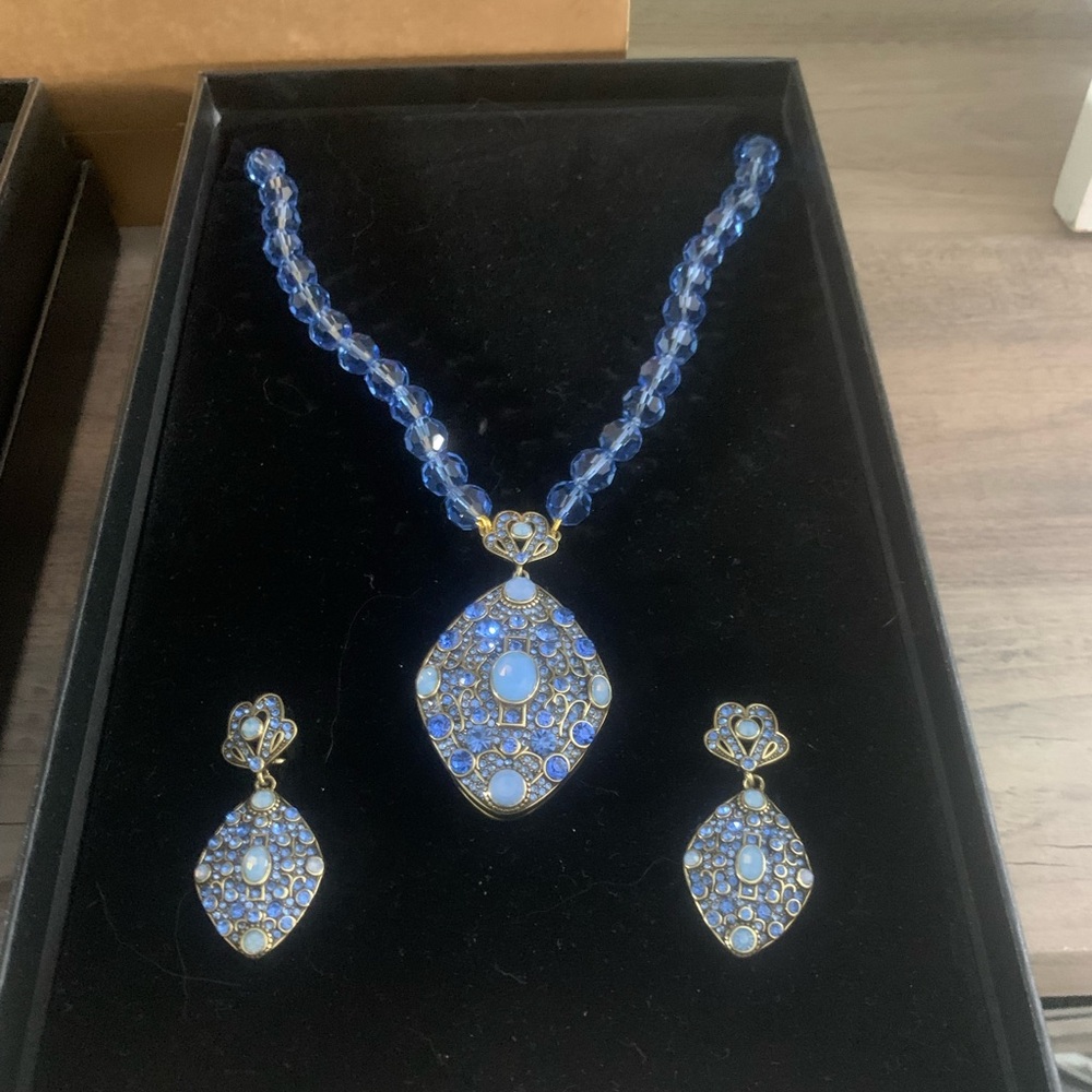 Heidi Daus Blue and Gold Necklace Set